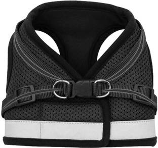 KUBER INDUSTRIES Reflective Dog Harness With Adjustable Leash|XS Size|Quick Release Buckles|Black Dog Harness & Leash