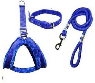 SENAPATI Combo Dog Fur Harness Belts Neck Collar and Rope Set (Waterproof) Dog Collar & Leash