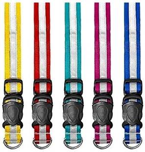 Daviloss Paws color may very Reflective Street Dogs Adjustable Pack 10 Free size all breeds Dog Everyday Collar