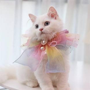 Pet Guard Ribbon Scarf Pendant Pet Bows Necklace Satin Cat Show Collar