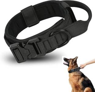 WapaW Tactical Adjustable Military Dog Collar with Control Handle Dog Anti-stress Collar