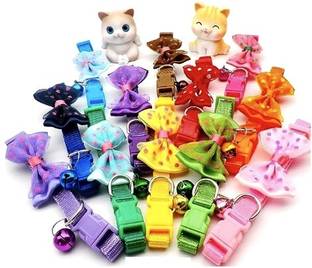 AomniStore Set of 3pcs Breakaway Pet Bow Tie Adjustable Cat Collar with Bell Safety Buckle Dog & Cat Everyday Collar