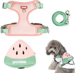 Qpets Adjustable Small Dog Harness Vest with Leash and Removable Zipper Pouch for Pets Dog & Cat Harness & Leash