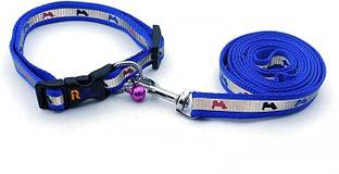 Woofy 15MM Reflective And Printed Collar & Leash With Bell for Small Dogs & Cats Dog & Cat Collar & Leash