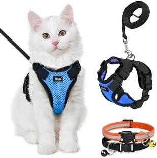 Buraq Escape Proof No Pull Cat Harness with Leash & 2 Pcs Cat Collar Cat Harness & Leash
