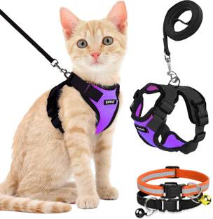 Buraq Escape Proof No Pull Cat Harness with Leash & 2 Pcs Cat Collar Cat Harness & Leash