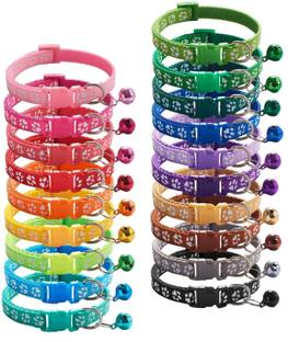 BODY BUILDING 3Pcs Cat & Puppy Collars with Bell ,Adjustable to Fit All Small Pets Dog & Cat Everyday Collar