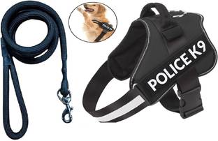 Breedo Dog K9 Police Harness Body Belt Padded + Premium Quality Rope | Adjustable Strap Dog Standard Harness