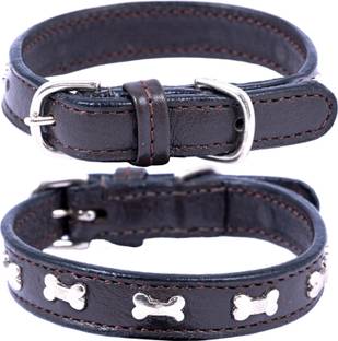 ADIL'S Leather Cat Collar, Bone Studded, Adjustable, Breakaway Cat Everyday Collar
