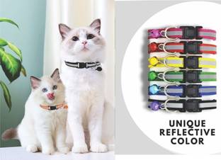 Paaltu 3 Pcs Reflective Cat Collar with Bell for Indoor & Outdoor Rabbit Dog & Cat Everyday Collar