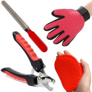 YOUHAVEDEAL Dog Grooming Kit for Puppies, Dogs & Cats (Combo 4) Best Quality Pet Bathing Kit Plain/ Bristle Brushes for  Dog & Cat