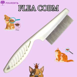 FOURESTA Pet Flea Comb with Stainless Steel Teeth Pet Grooming Brush for Dogs & Cat Basic Comb for  Dog & Cat