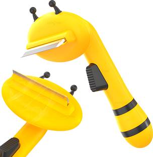 FLYNOVATE Pet Hair Remover Honey Bee Design with Switch & PAIN - FREE Stainless Steel Shedding Blade for  Dog, Cat, Rabbit, Dog & Cat