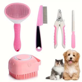 सुपर SUPER 1 Set (4pcs) Pet Grooming Kit (PACK OF 4) MULTICOLOR MEDIUM बेसिक कोंब फॉर  डॉग एंड कैट