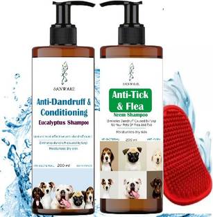 Sanware anti tick neem shampoo for dogs and cats with bath brush 400 ml Basic Comb for  Dog, Cat