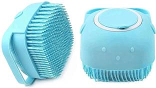 FASHION EXPLORERS Silicone Pet Bath Brush with Dispenser Slicker Brushes for  Dog & Cat