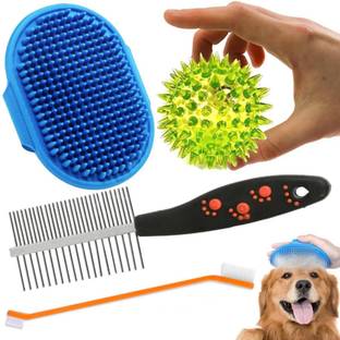 PETZLUV YOUHAVEDEAL Dog Grooming Kit Combo- Grooming & Deseeding Combo Pack for Puppies Plain/ Bristle Brushes for  Dog, Cat, Mouse, Rabbit, Horse, Hamster, Dog & Cat