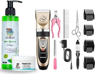 Ekaksh Pet Grooming Trimmer Kit ,Neem Aloe Vera Shampoo(200ml) Pawfect Care Cream(50GM) Electronic Comb for  Dog, Cat