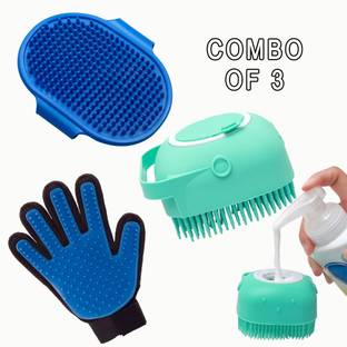 Bones UP Dog Hair Brush (Combo of 3) Pet Grooming Puppy Accessories Plain/ Bristle Brushes for  Dog & Cat