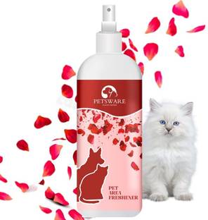 PETSWARE Water based Cat Litter Spray removes Bad Odour from Urine, Feces, Vomit, Rose Deodorizer