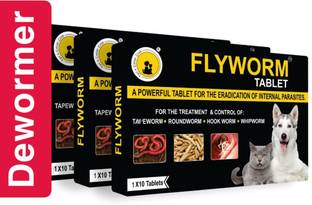 Tail & Collar Club FLYWORM Herbal (Pack 0f 10 Tablets) Pet Dewormer
