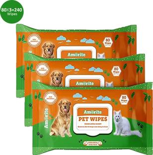 Amorite Wet Pet Wipes With Fresh Apple Fragrance For Dogs And Cats 240 Pcs Pet Ear Eye Wipes
