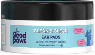 The Good Paws Clean & Clear Ear Pads | Reduces Itching, Odor & Wax Buildup | Chamomile Extract Pet Ear Eye Wipes