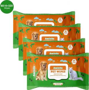 Amorite Wet Pet Wipes With Fresh Apple Fragrance For Dogs And Cats, 320 Pcs Pet Ear Eye Wipes