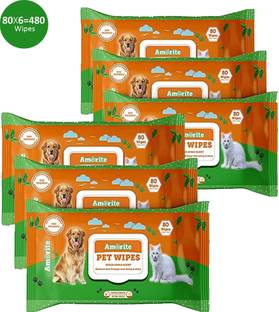 Amorite Wet Pet Wipes With Fresh Apple Fragrance For Dogs And Cats 480 Pcs Pet Ear Eye Wipes