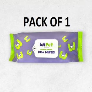 WIPET 100% Biodegradable 40 Pcs | Anti-Bacterial | Cleansing & Grooming Wipes Pet Ear Eye Wipes