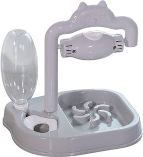 SKOFRI 2 in 1 Pet Bowl Feeder Water Automatic Dispenser with Bottle Dog & Cat Plastic Pet Bowl & Bottle