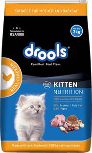 Drools Kitten nutrition real chicken Chicken 3 kg Dry Young Cat Food