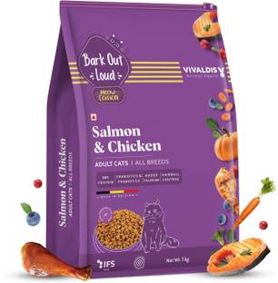 BARK OUT LOUD Salmon and Chicken - 1 kg Dry Adult Cat Food