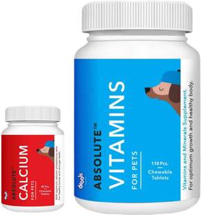 Drools Drools Absolute Calcium 18 Tabs and Drools Absolute Vitamins 110 Tabs Chicken 0.5 kg 2x0.25 kg Dry Adult New Born Senior Young Dog Food Price in India Buy Drools Drools