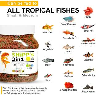 TUNAI 3 In 1 SHiPP Formula Floating Type Pellets Fortified With Spirulina Fish Food 0.2 kg (2x0.1 kg) ...