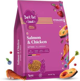 BARK OUT LOUD Salmon and Chicken - 1 kg Dry Young Kitten Food