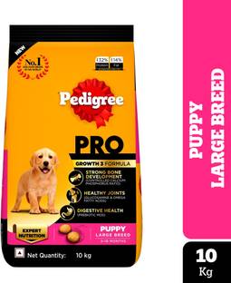 PEDIGREE PRO Puppy Large Breed, (3-18 Months), 10 kg Dry New Born Dog Food