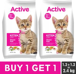 Active (Buy 1 Get 1 Free) Kitten Ocean Fish 2.4 Kg Dry Young Cat Food