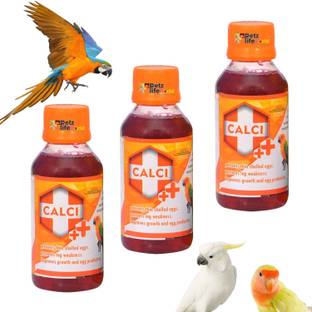VAYINATO Birds Care Calci +, 30ML (Pack of 3) Oral Liquid Calcium Formula for All Birds 0.3 kg (3x0.1 kg) Wet Adult, New Born, Senior, Young Bird Food