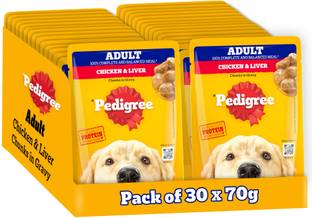 PEDIGREE Gravy Chicken, Liver 2.1 kg (30x0.07 kg) Wet Adult Dog Food