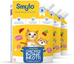 Smylo Summer Cooler, Hydration Rich Chicken Bone Broth for Cats Chicken 0.4 kg (3x0.13 kg) Wet Adult, Young, Senior Cat Food