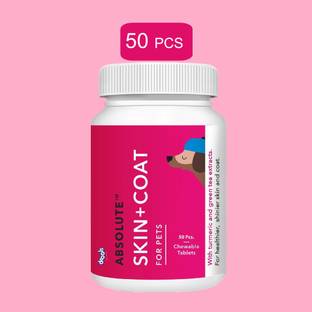 Drools Absolute Skin & Coat Tablets Combo of 50 Pcs | Healthy Skin & Shiny Fur, Chicken 0.2 kg Dry Adult, Senior, Young Dog Food