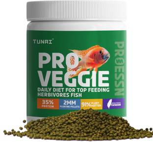 TUNAI Pro Veg Fish Food for Cichlids and Top Feeding Herbivores Fish Food 0.25 kg Dry Adult, New Born, Senior, Young Fish Food