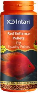 INTAN Red Enhance Pellets, Big Floating Pellets | Large pack pellet 2.5 mm Dia, 0.15 kg Dry Adult, Young Fish Food