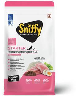 SNIFFY Starter Power Packed Diet for Weaning puppies and Mother 3kg Chicken, Egg 3 kg Dry Young, Adult Dog Food