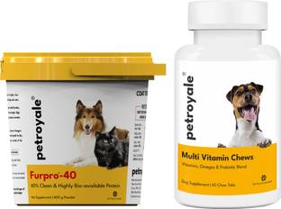 Petroyale Dog Growth Protein Powder Food for Dogs Puppies, Dog Multivitamin Tablets 0.5 kg Dry Adult, New Born, Young Dog & Puppy Food