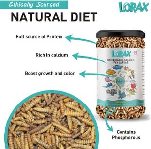 Lorax Black Soldier Fly Larvae fish food 50 gram Chicken 0.05 kg Dry Young Fish Food