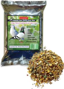 MASHKI Bird Food for Pigeons & Doves | Seeds, Grains & Maize Blend Nuts, Oats 5 kg Dry Adult, New Born, Senior, Young Bird Food