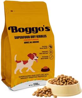 BOGGOS Dry Adult Dog Food, All Breed - Chicken & Rice, 28% Protein, Dog Supplement Chicken 1.2 kg Dry Adult Dog Food