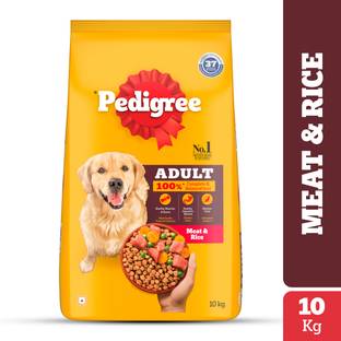 PEDIGREE 100% Nutrition Meat, Rice 10 kg Dry Adult Dog Food